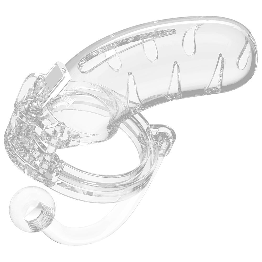 ManCage 11 4.5" Chastity Device with Plug in Clear - Sex Toys Vancouver Same Day Delivery