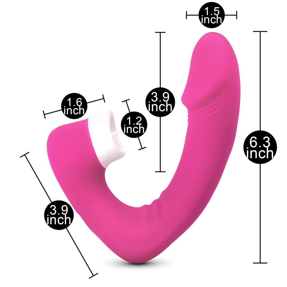 Remote Control Pink Color 9 Speeds Rechargeable Silicone Penis Vibrator with Tongue - Sexy.Delivery Sex Toys Delivery