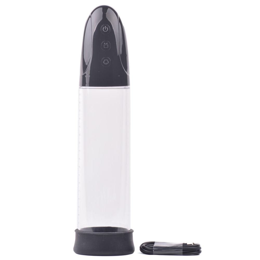 USB Port Rechargeable 3 Speeds Automatic Penis Pump with Black Sleeve - Sexy.Delivery Sex Toys Delivery