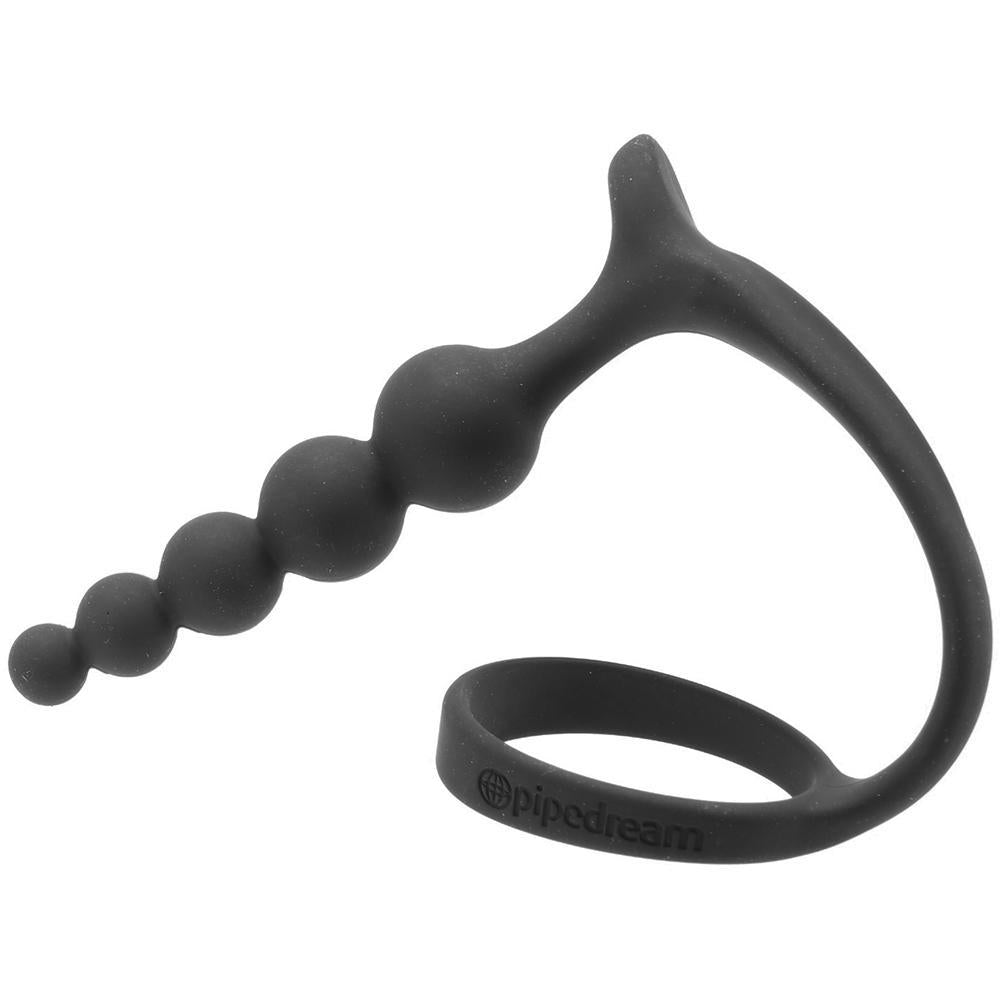 Anal Fantasy Ass-Gasm Beaded Cock Ring Plug in Black - Sex Toys Vancouver Same Day Delivery