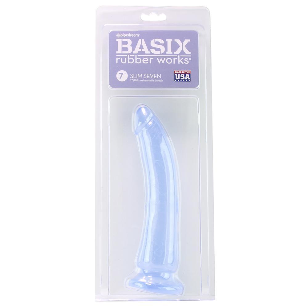 Basix Slim 7 Inch Dildo in Clear - Sex Toys Vancouver Same Day Delivery