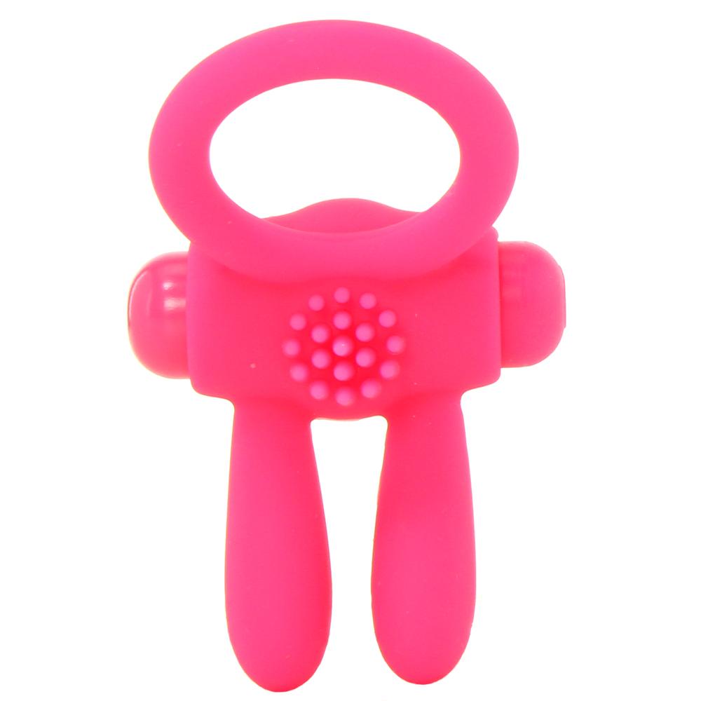 Neon Rabbit Vibrating Cock Ring in Pink - Sex Toys Vancouver Same Day Delivery